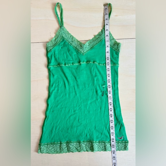 VTG Hollister Y2K Green Lace Trim Cami Tank Top Size Large Bella Swan Core - Picture 3 of 3